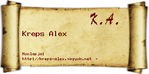Kreps Alex névjegykártya